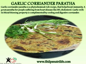 garlic corriander paratha