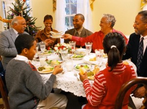 Family Enjoying Christmas Dinner