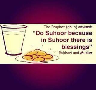 Don’t skip Suhoor (pre-dawn meal)