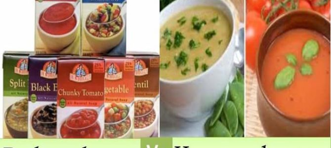 Packaged soup vs homemade soup