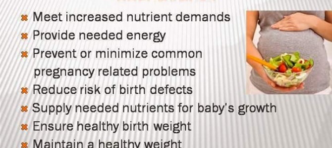 Importance of nutrition in pregnancy