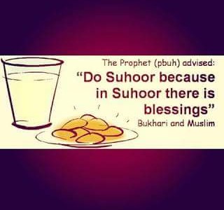 Don’t skip Suhoor ( pre-dawn meal )